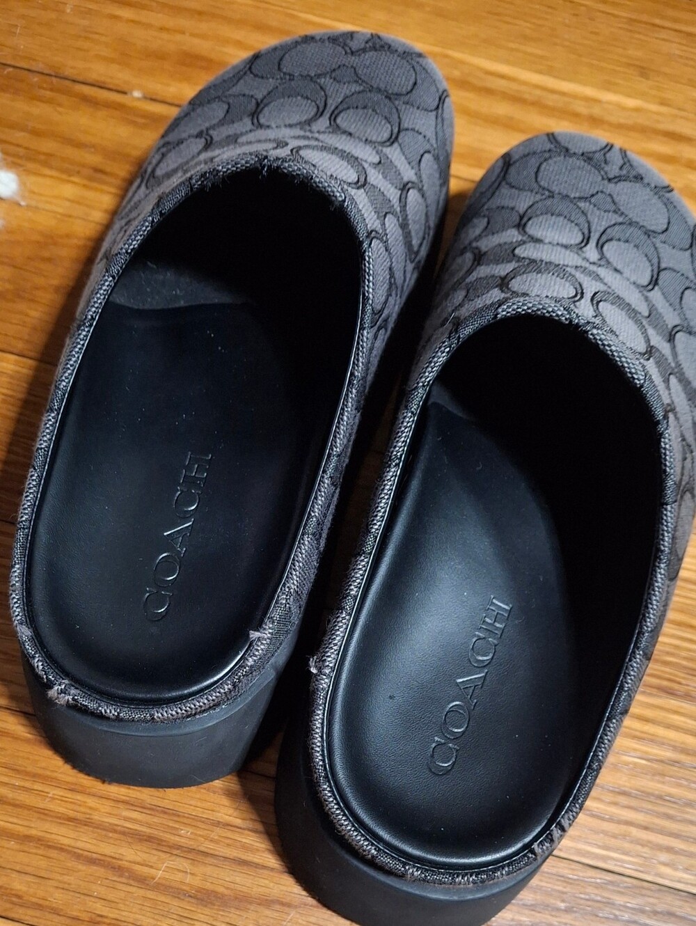 Coach Womens Link Mule Signature Jacquard Blk/Charcoal Sz 6 - No Box - Picture 6 of 12